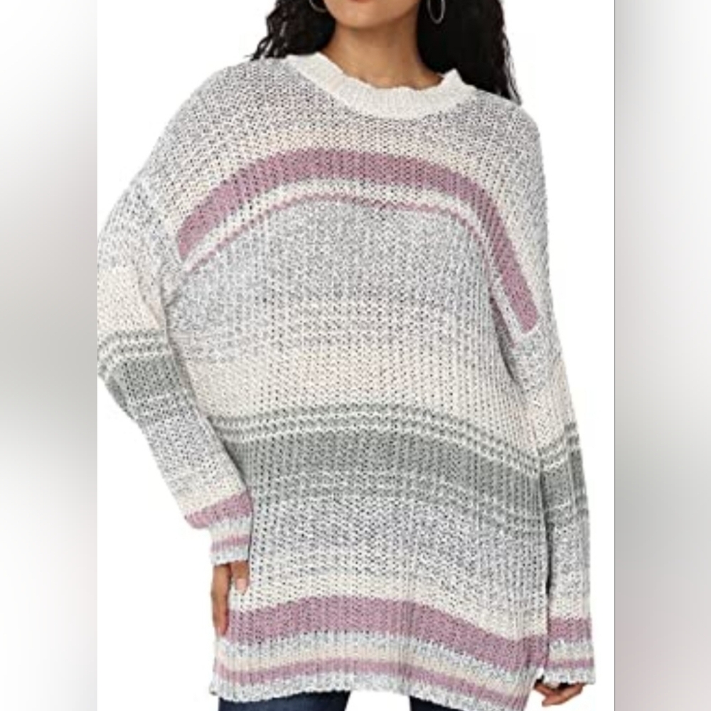 American Eagle Cotton Blend Striped Sweater S Oversized Fit Comfortcore Cozy